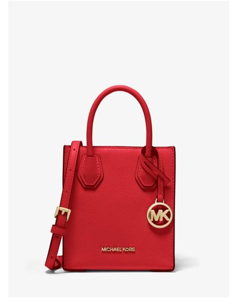 michael michael kors mercer leather crossbody red and pink|Michael Kors small crossbody black.